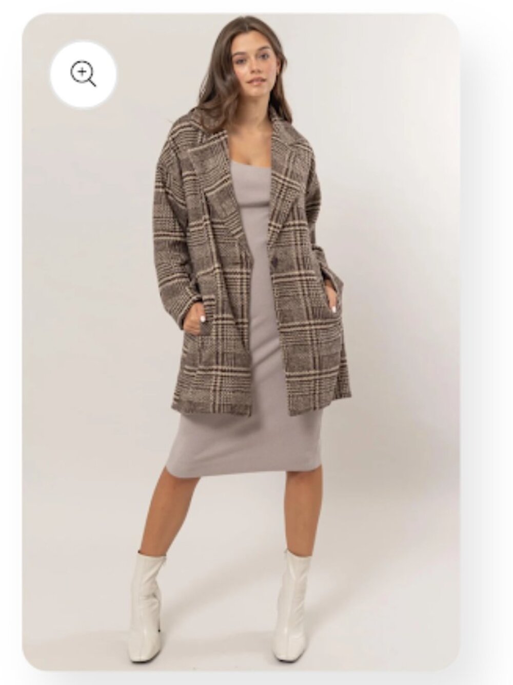 HYFVE Plaid Oversized Longline Boyfriend Coat Jacket Size Large